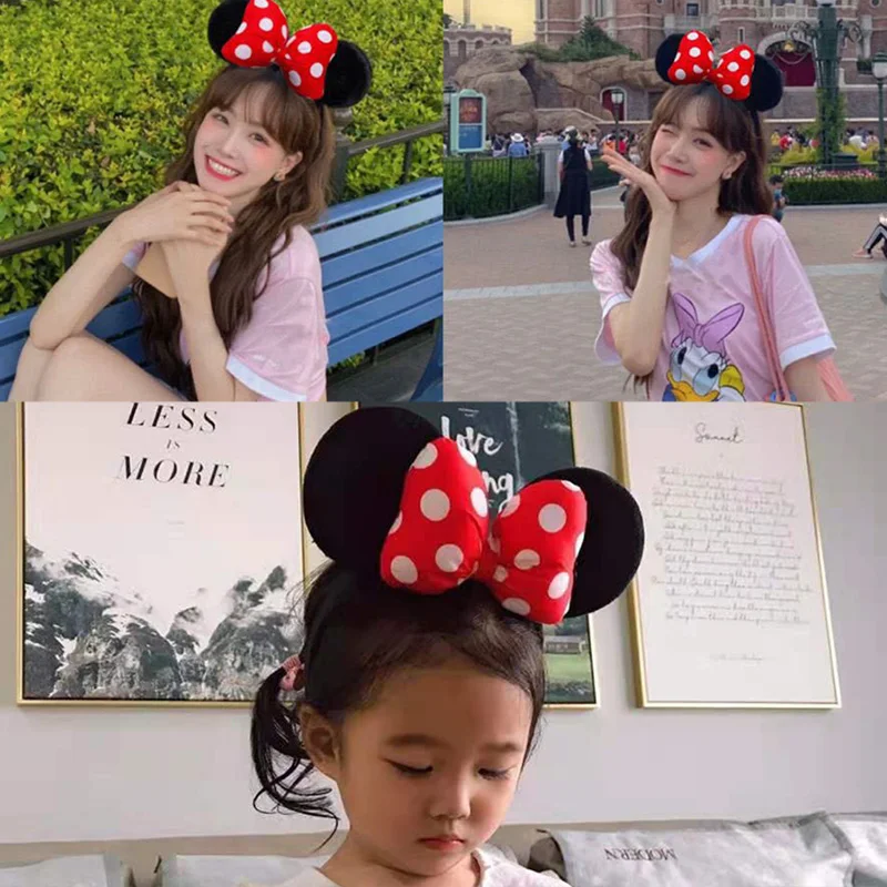 Anime Mouse Ears Headhand Cosplay Kawaii Cartoon Elastic Hair Accessories Party Sequin Bows Hairband Toys Children Adults Gift