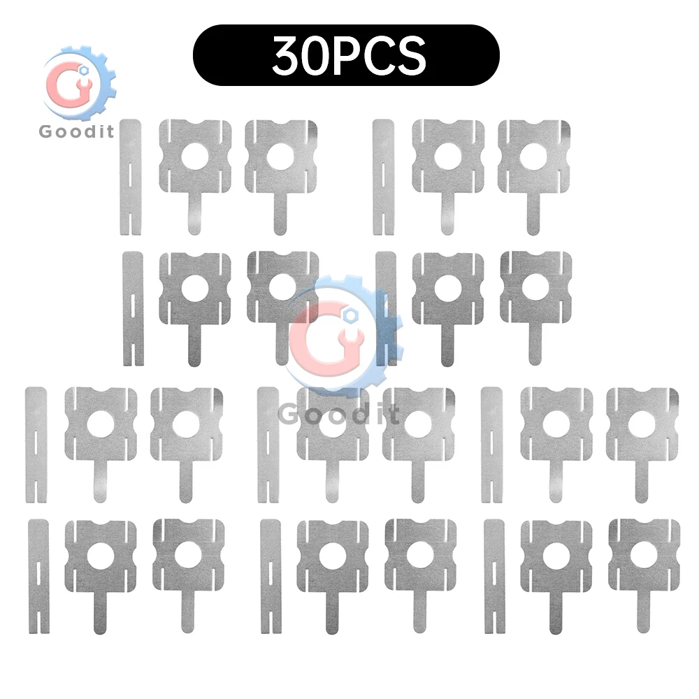 

0.18mm Thickness Nickel Tape Strip 30Pcs/Pack For 18650 Battery Nickel Sheets Spot Welding Nickle Plated Connector Welding Tool