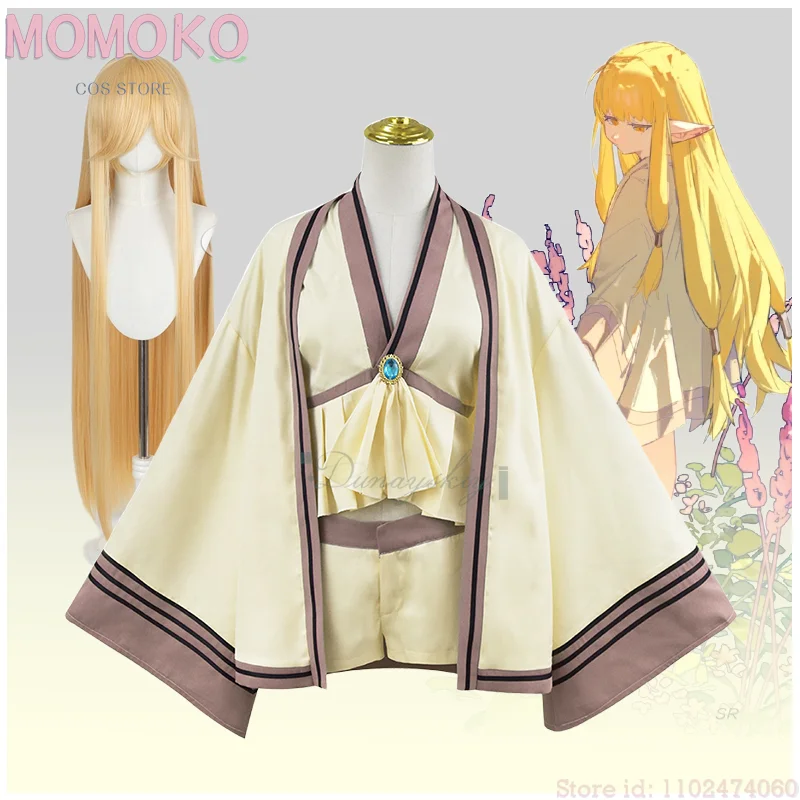 

Женский костюм на Хэллоуин, аниме Frieren: Beyond Journey's End Serie, косплей, золотое пальто с длинными волосами, disfraz Adulto, одежда в стиле аниме