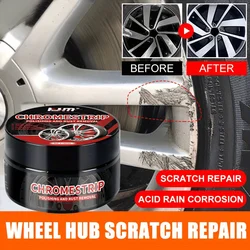 Wheel Hub Scratch Repair Cream - Chrome Trip Alloy Rust Remover & Polish for Car Tires, Restores Metallic Finish, Easy