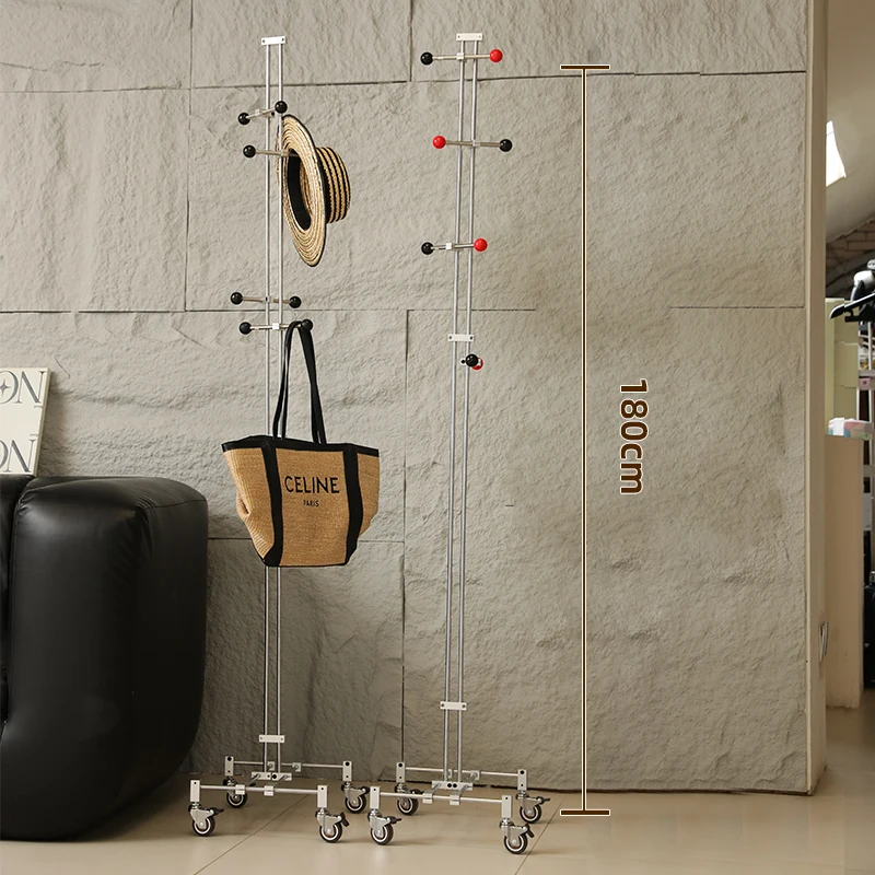 Perchero nórdico Simple De pie para dormitorio, Perchero móvil para balcón, almacenamiento, muebles creativos, Perchero De Pie FYCR