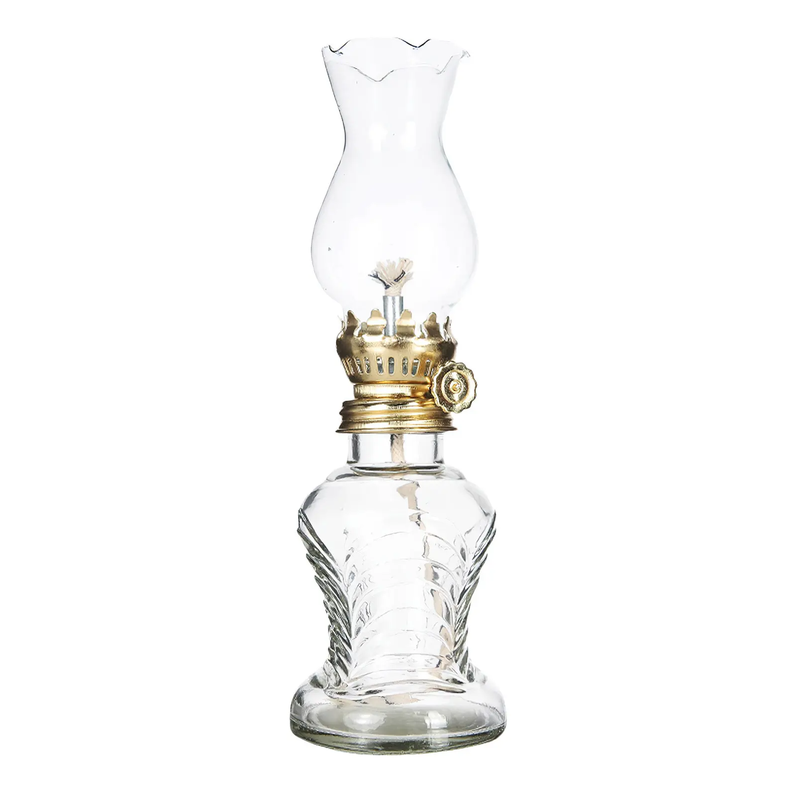 Clear Glass Oil Lamp Lamp for Indoor Use Adjustable Wick Design Retro Vintage Decor Desktop Oil Lantern Light Fixture