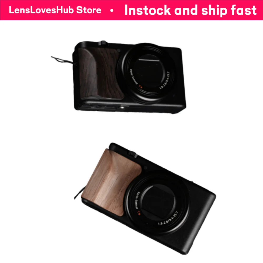 Camera Handle Wood Hand Grip Holder Ebony Rosewood Protective Grip, For Sony ZV1 ZV1M2 Camera