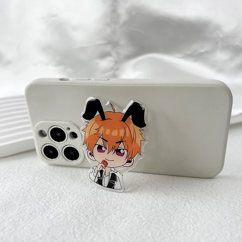 Simpatico cartone animato acrilico trasparente Anime supporto per cellulare presa quadratica per appassionati presa tok stand Grip