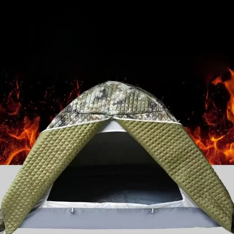 

Double-Layer Camping Tent, Thickened Windproof and Cold-proof, Nature Hike, Bushcraft, Trip Tent Cover, Outdoor, Winter