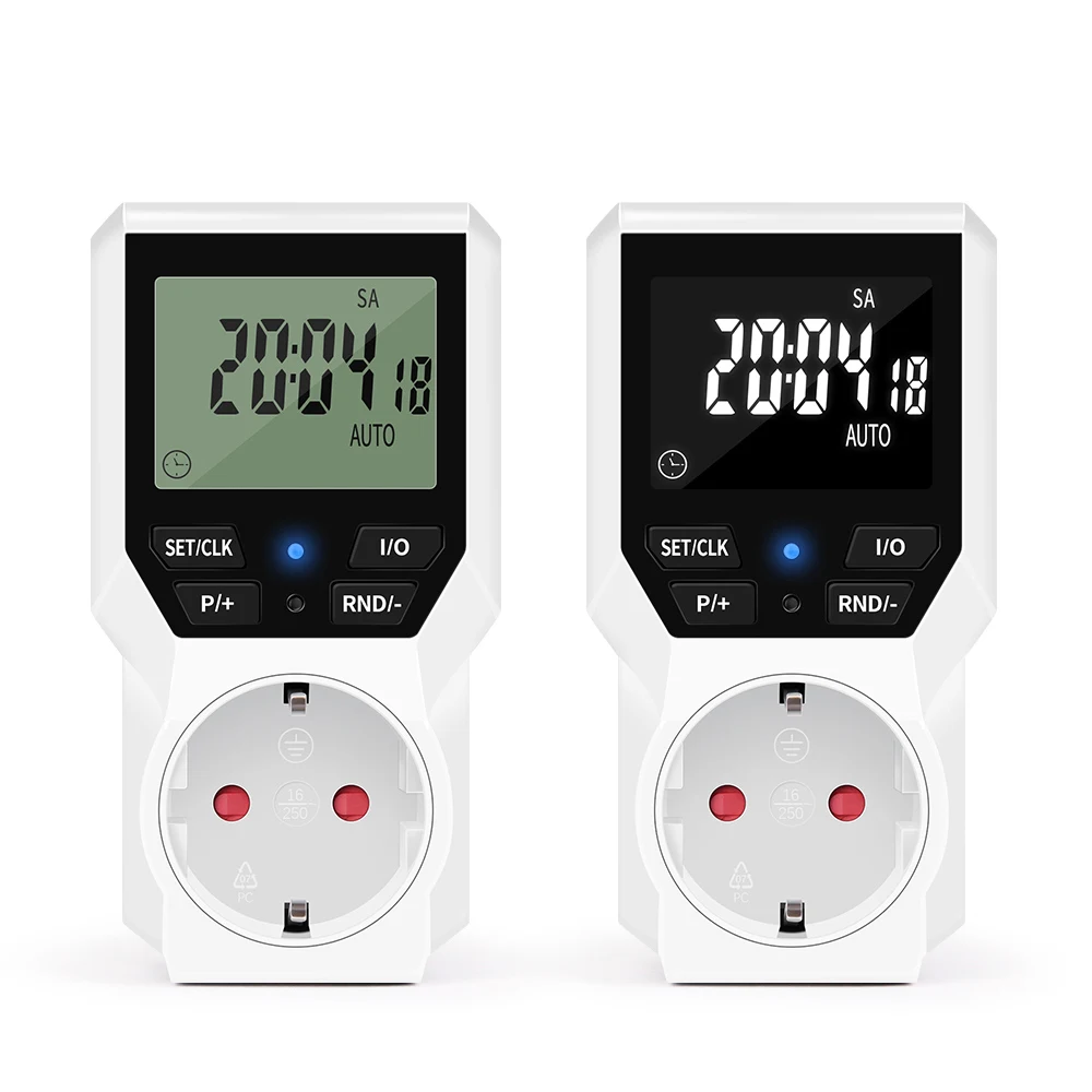 Tomada de Contagem Regressiva Inteligente ue com Bateria de Carregamento Display Lcd Temporizador 10 Grupo Timing 16a 3680w