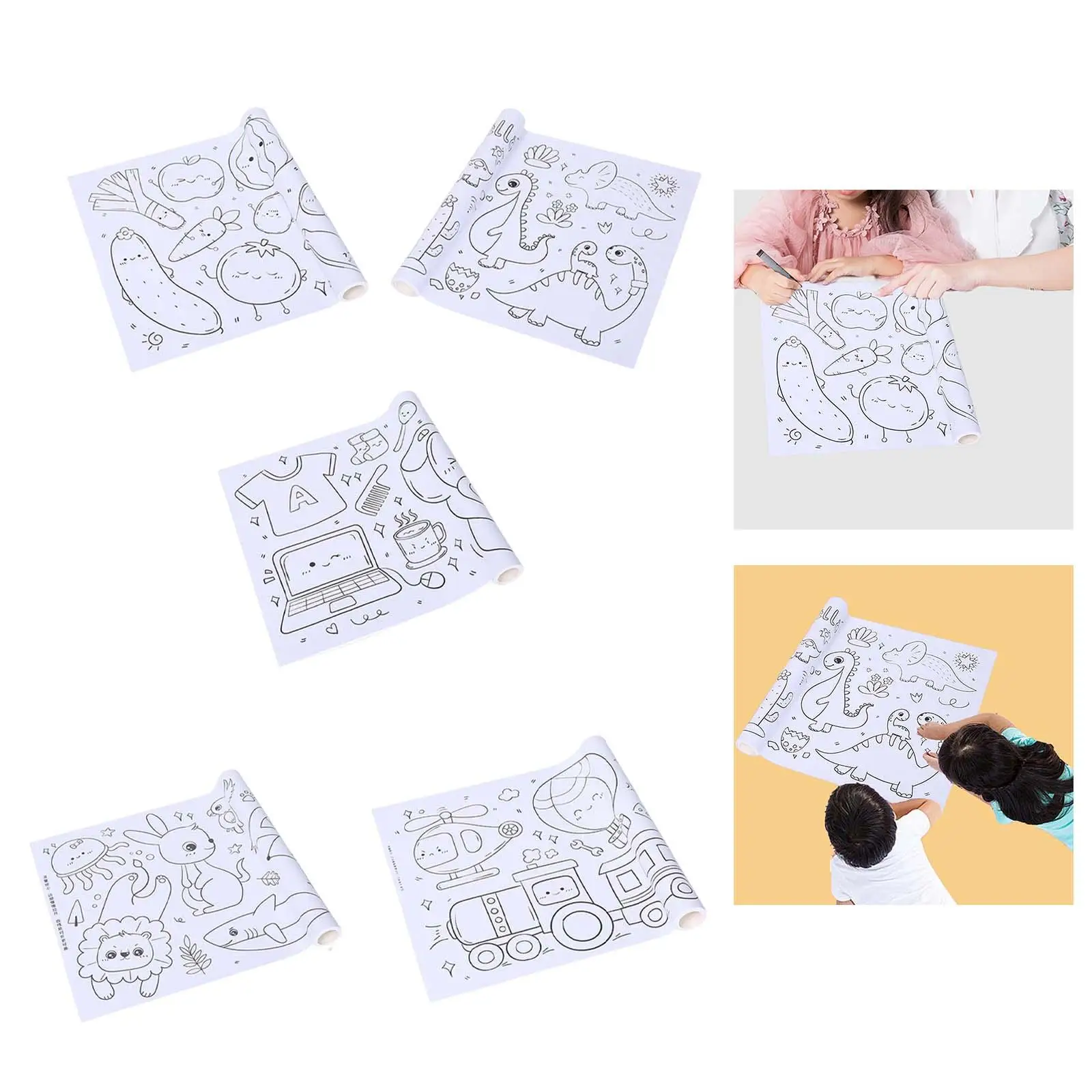 Toddler Sticky Drawing Paper Roll 30x300cm Coloring Stickers Accessory Child Toys DIY