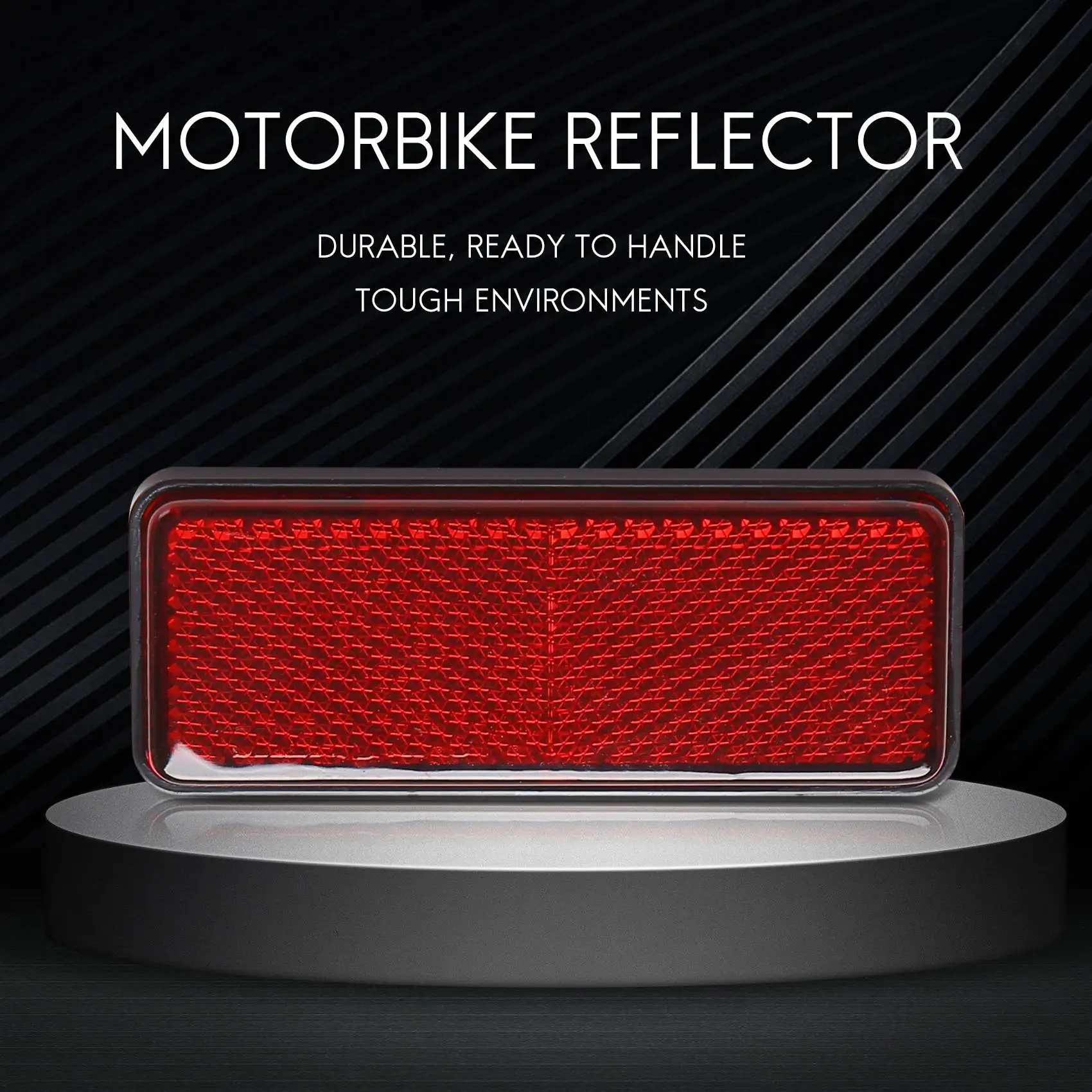 Red Light Rear Motorbike Quad Scooter Bike Reflector Number Plate Rectangle Reflector for Kawasaki Yamaha