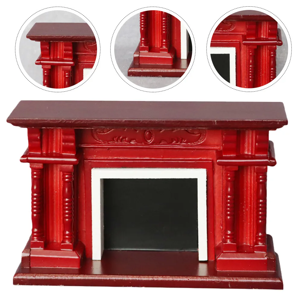 

1 шт. миниатюрный камин для кукольного домика, деревянный, из смолы, микро-мебель, креативное компактное украшение для детской игровой комнаты