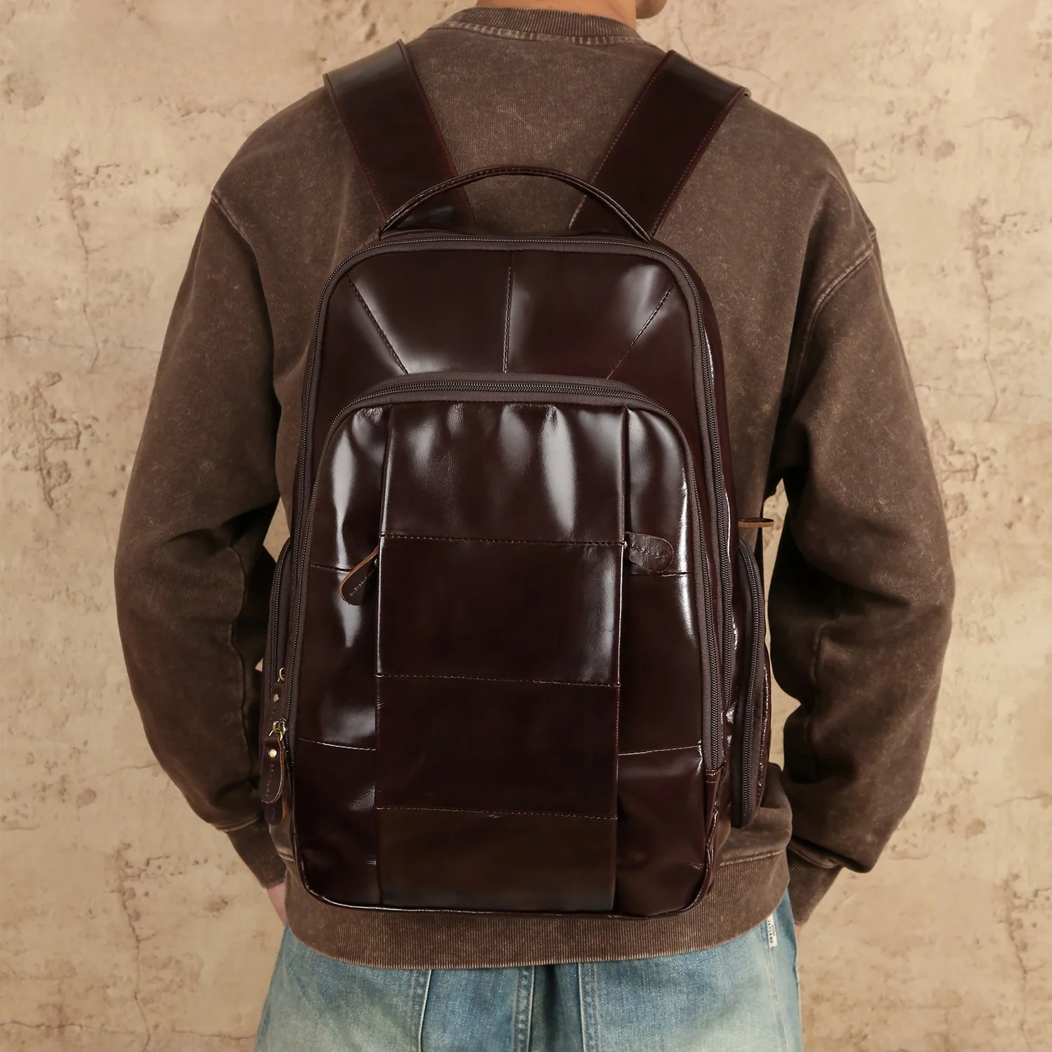 Genuine leather backpack-AliExpress