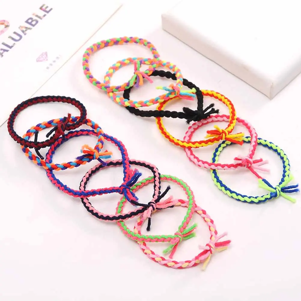 

100pcs Handmade Multi-Color Tie Woven Headdress For Women Tie Girls Hair Accessories Durable Hair Rope Stylish Hold