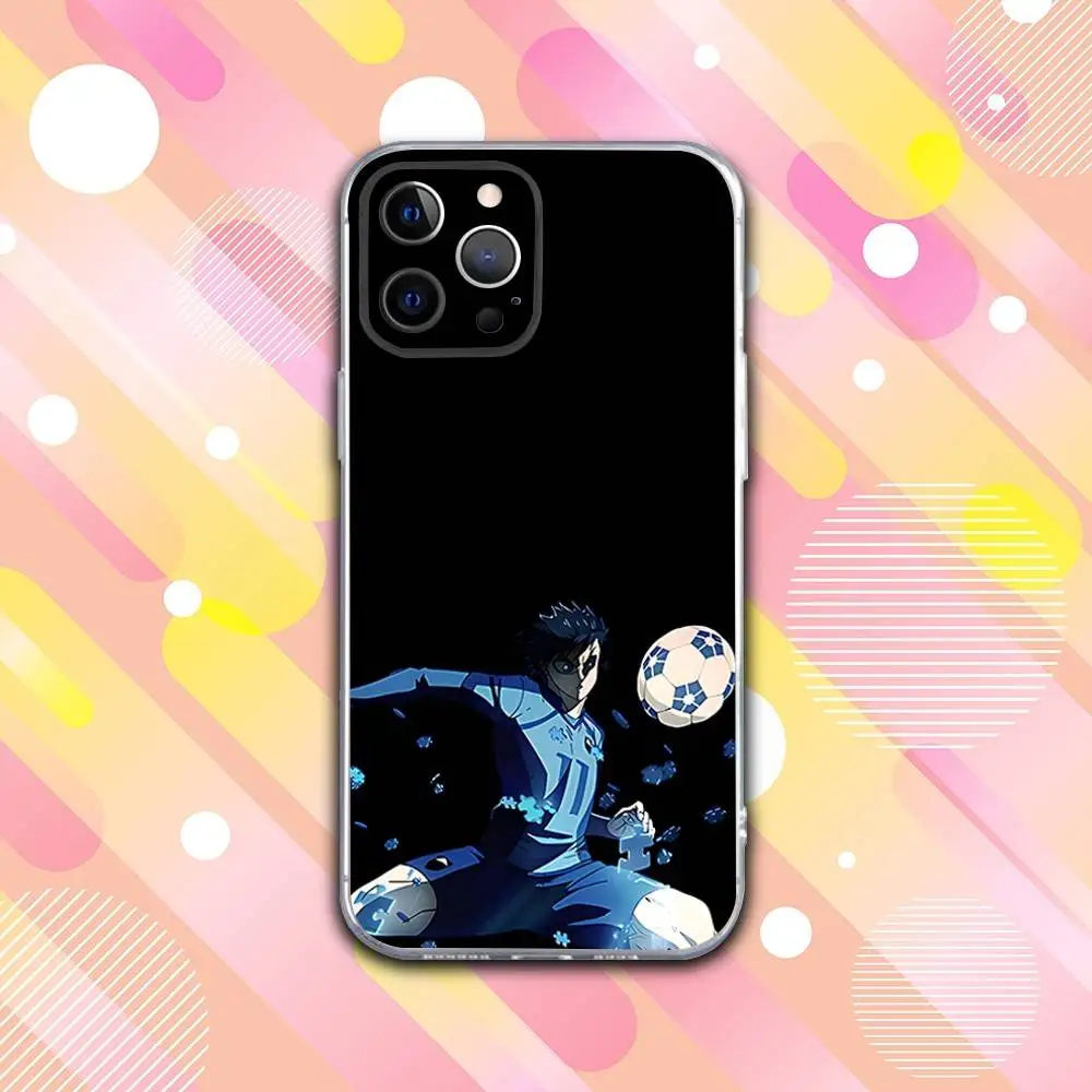 Funda de teléfono Anime B-Blue L-Lock para iPhone 17,16,15,14,13,12,11 Pro,Max,Plus,X,XS,XR,SE4,E Mini funda suave transparente
