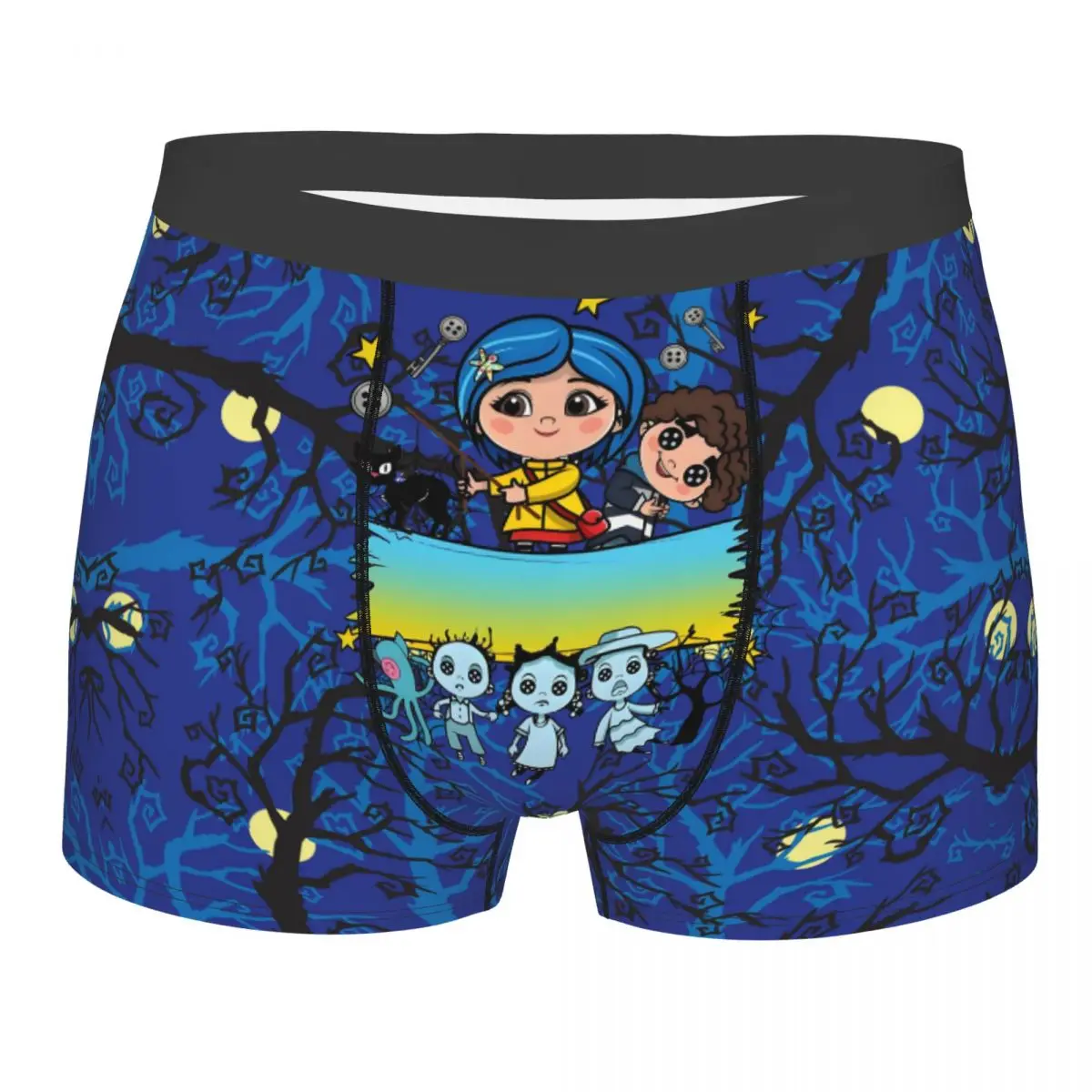 

Custom Male Fashion Coraline Horor Cartoon Underwear Halloween Movie Boxer Briefs Soft Shorts Panties Underpants