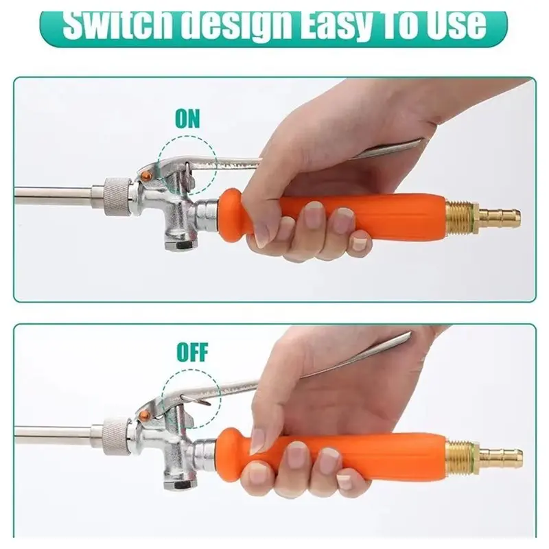 ABKP-Built-In Shut-Off Valve Stainless Steel Retractable Garden Kit Brass Barb Type Rod