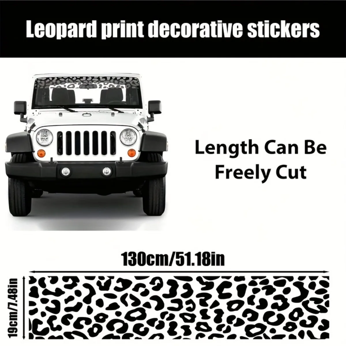 Leopard Print Decorative Car Stickers Waterproof Auto Truck Front Windshield Remove Vinyl Decals DIY Car Styling Decoration