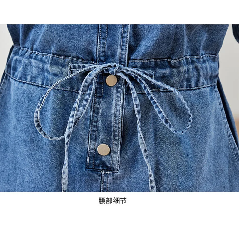 Abito da cowboy falso a due camicie per donna 2025 Primavera Autunno Nuovo manica lunga dimagrante con tasca Abito casual in denim vintage femminile