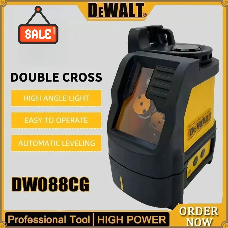 

Лазерный уровень DEWALT DW088CG, 2 линии, высокоточный, перезаряжаемый, портативный, с зеленым лучом, автоматическое выравнивание, инструмент для нивелирования
