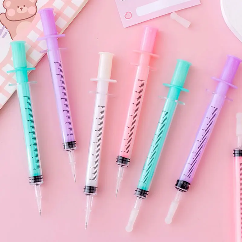 

120 Pcs Syringe Pens Funny Cute Injector Gel Pen Writing Rollerball Stationery Store School 2022 Cool Stuff Thing