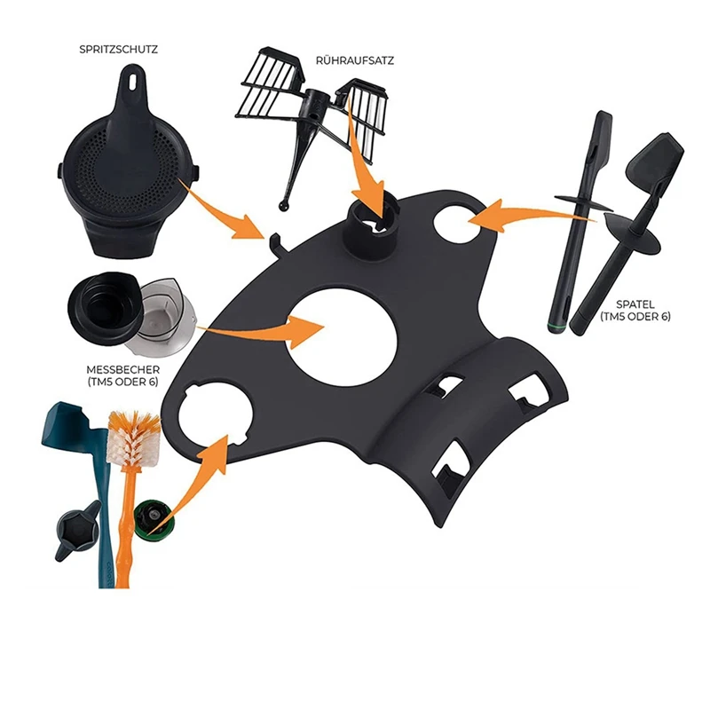 Supporto 4X per accessori Thermomix TM5 e TM6, spazio per fino a 5 accessori, portaoggetti per utensili da cucina