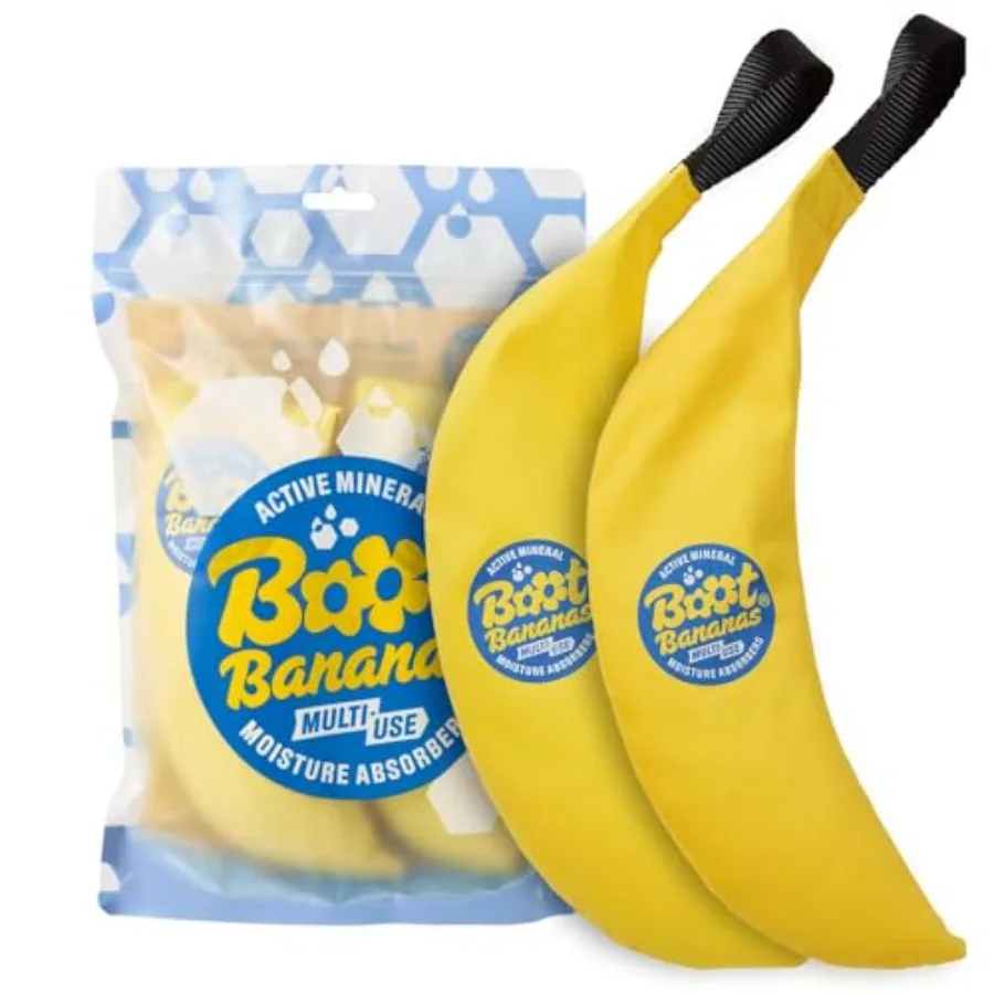 

Вкладыши-поглотители влаги для обуви Boot Bananas: многоразовые, длительного действия, для сушки спортивной обуви без нагрева и электричества, экологичные