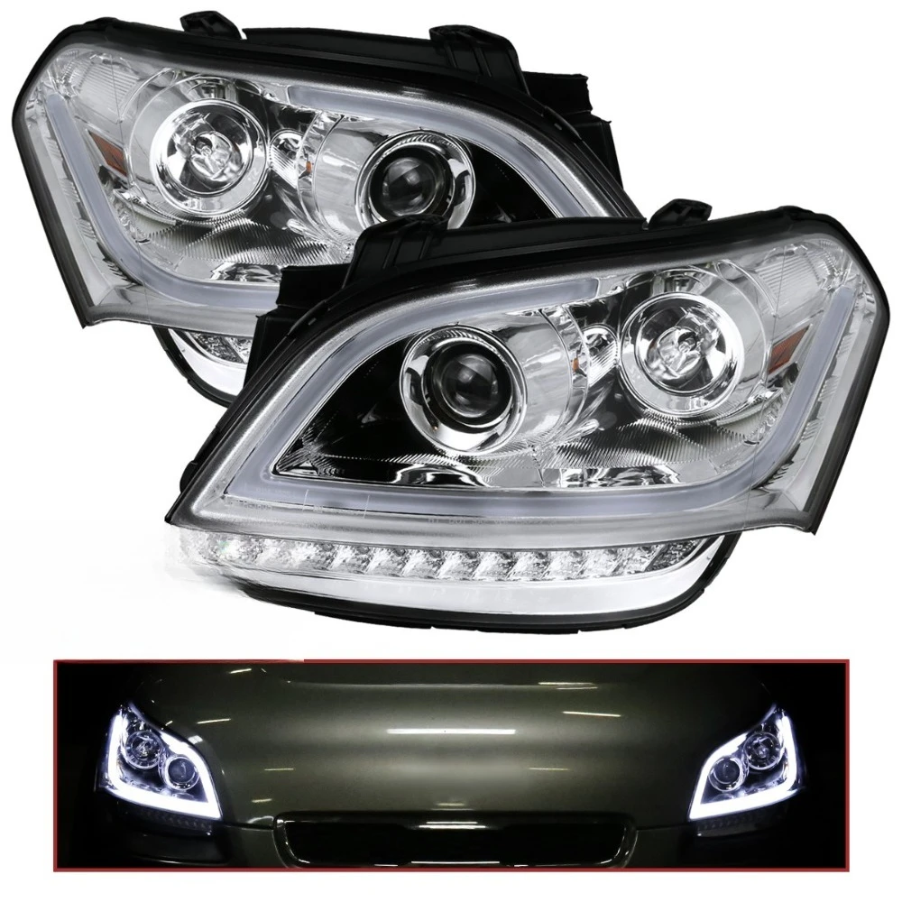

Projector Headlights Fits 2010-2011 Kia Soul LED Signal Strip Bar Head Lamps L+R