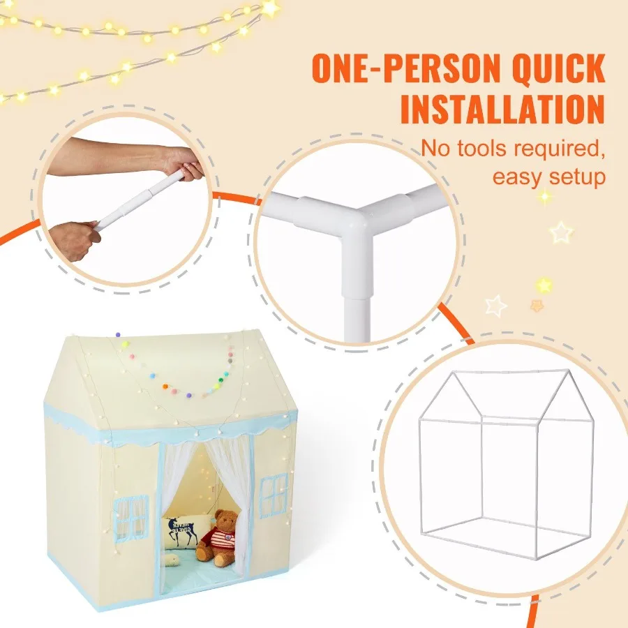 Play Tent Tent for 15 Years Old Toddler Tent with Mat and Tent Lamp Tent for with Windows for Indoor and Outdoor Play House Ca