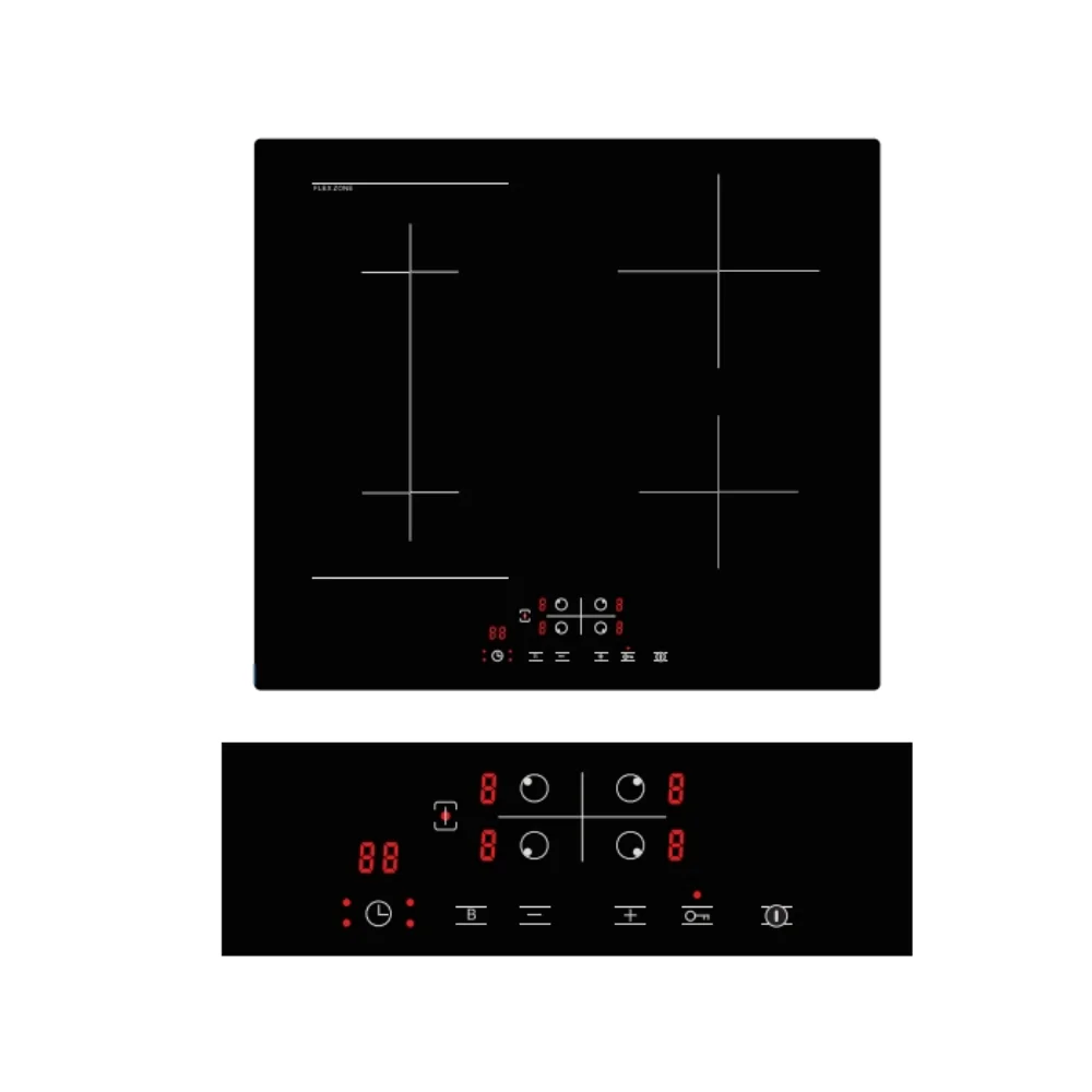 Cocina de Inducción inteligente de 4 quemadores para cocina, portátil eléctrico incorporado impermeable para uso doméstico, fabricado en China