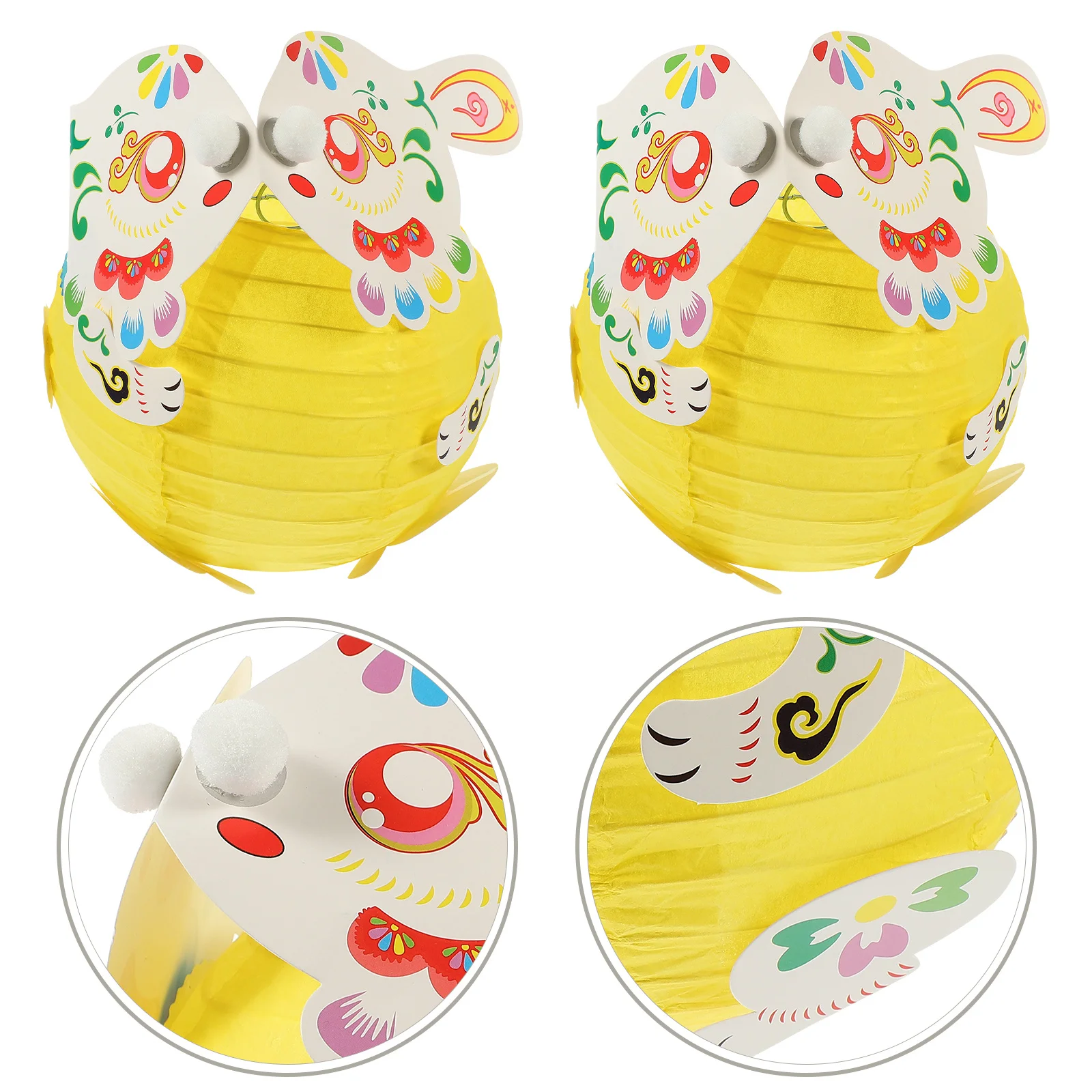 مجموعتان من إكسسوارات فانوس الأرنب DIY مجموعة فانوس ورقية كرتونية للمهرجانات المحمولة للديكور للأطفال على شكل قمر عيد الفصح