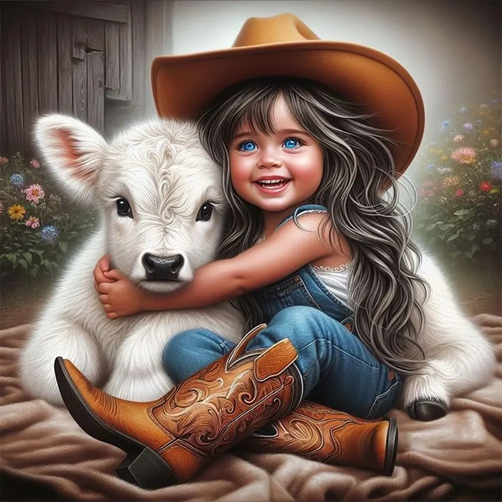 

Girl And Cow 5D DIY Diamond Painting Cross Stitch New 2024 cowgirl Cross Stitch Full Drill Mosaic Embroidery Sale Home Decor