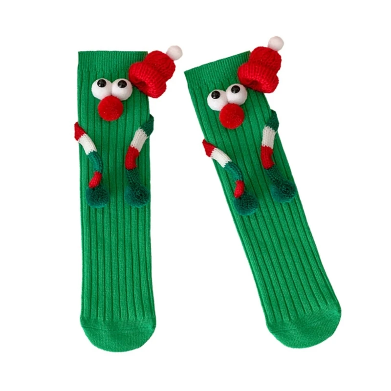 남자아이와 여자아이를 위한 크리스마스 양말 휴일 축하 만화 자석 양말