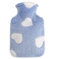 Multi-functional Plush Cover Hot Water Bag 500/1000ML Heart Pattern Hand Warmer Water Injection Reusable Warm Water Bottle Gift