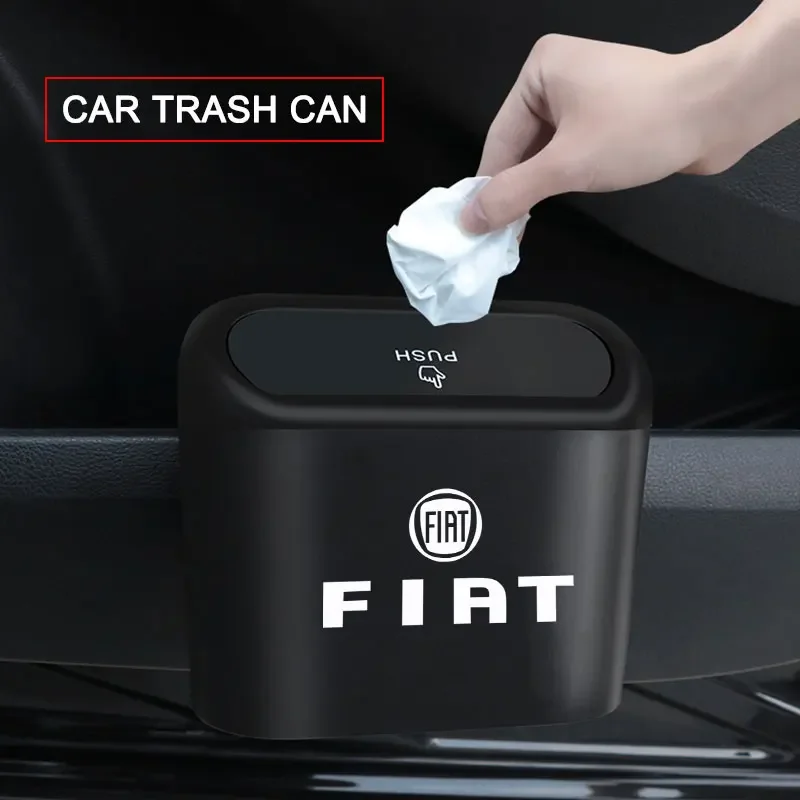 Cubo de basura para coche, caja de almacenamiento colgante, cubo de basura de presión cuadrado ABS para Fiat JUNTO Abarth 500 Stilo Ducato Palio Bravo Doblo Egea