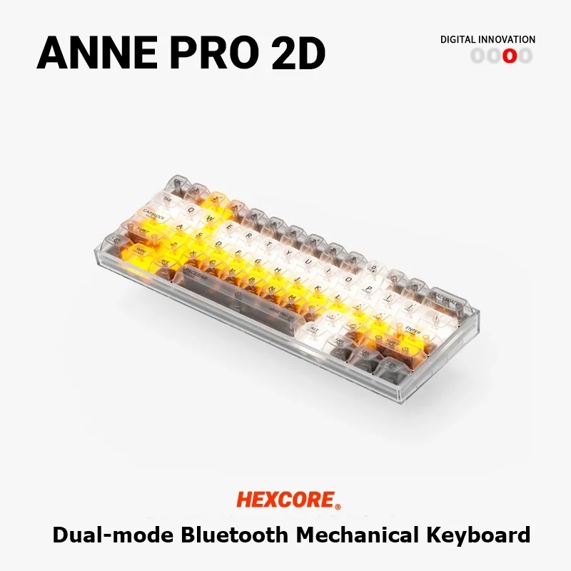 New ANNE PRO 2D Bluetoth Wireless Wired Dual-mode RGB Backlight Mechanical Keyboard for 60% Layout Notebook Custom Keyboard