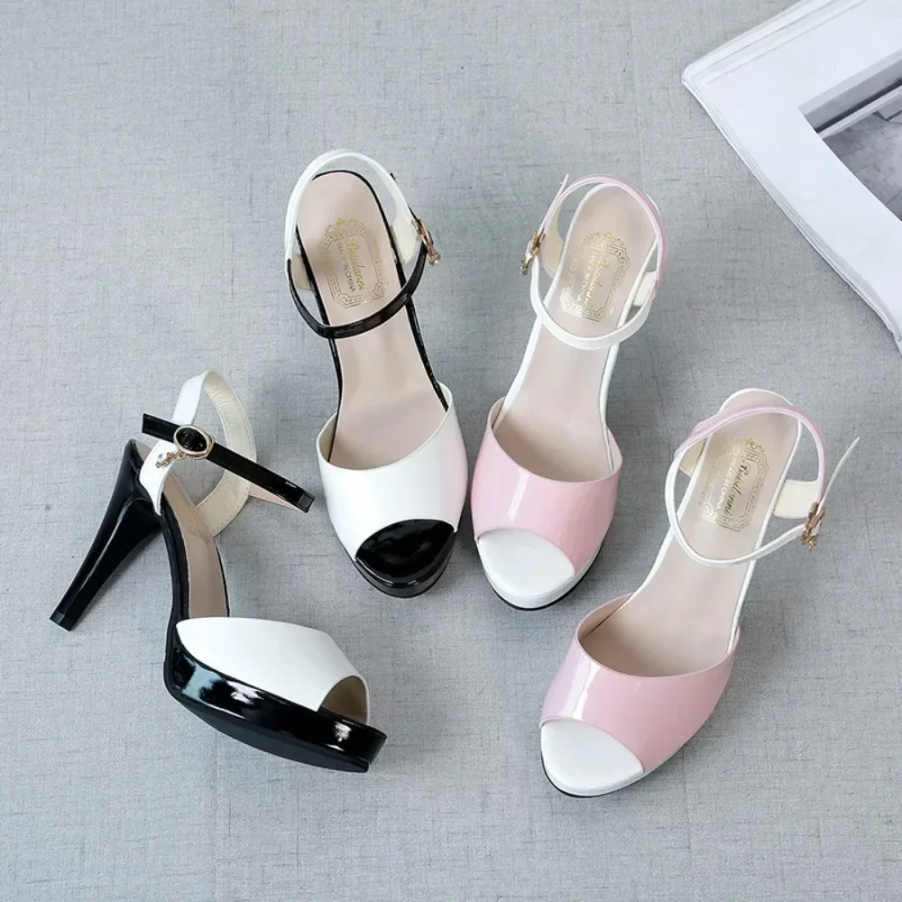 Fish Mouth Summer High Heels Sandals Women Peep Toe Shoes 2024 Platform Woman Sandals Fashion Party Ladies Shoe