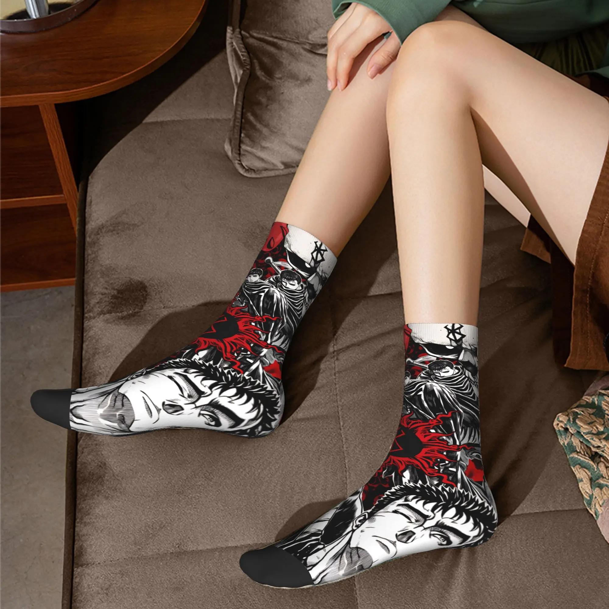 Anime Berserks Guts Socken Retro Strümpfe Männer Weiche Atmungsaktive Lauf Socken Winter Benutzerdefinierte Anti Bakterielle Socken – Detail 10