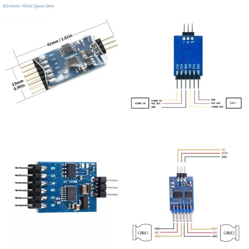 

A3PD FPV 3CH Electronic Channel FPV Camera Video Switcher for FPV Models