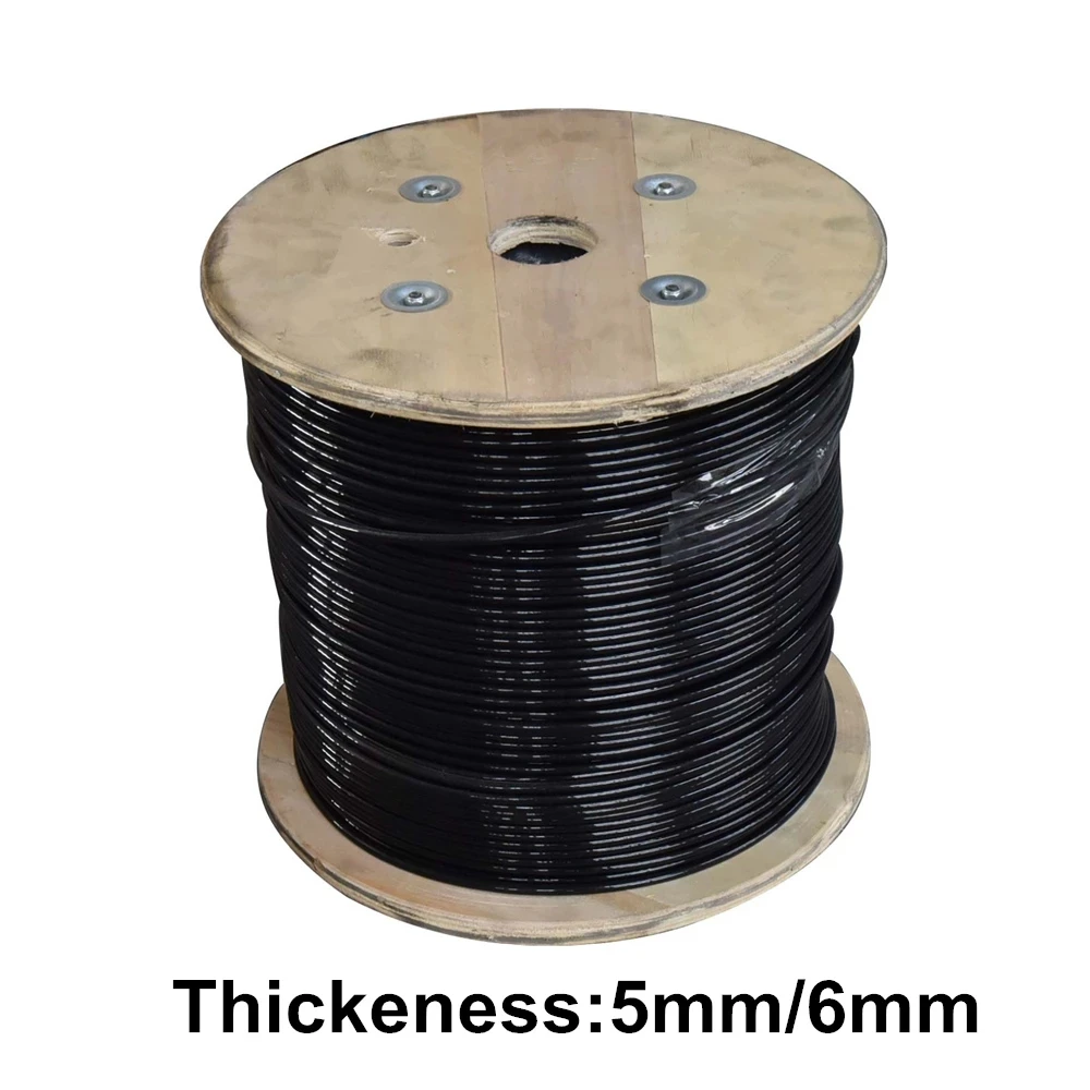 100Meters 4/5/6mm Thick Home Weight Lifting Pulley System Workout Gym Cable Stainless Wire Rope with Black Nylon Coating