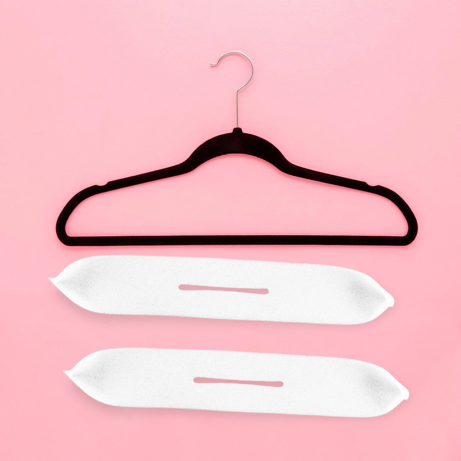 

50pcs Anti Slip Sponge Covers Hangers Clothes Protector Soft Material Prevent Scratches Foam Shoulder White 35x8x03cm Home