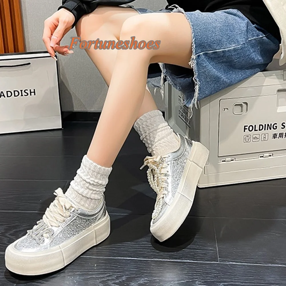 

Sequined Cloth Flat with Shoes Rhinestone Bling Cross Tied Women Boots Round Toe Ankle Fashion Casual Spring/autumn Newest Boots