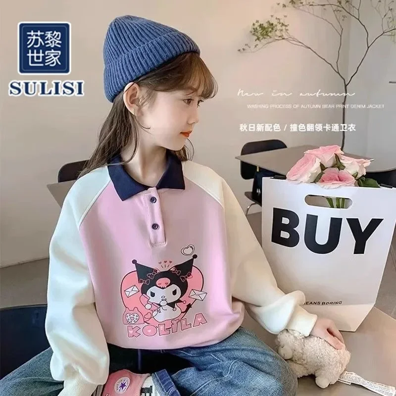 Sweat à capuche à manches longues pour enfants, vêtements décontractés de dessin animé mignon, chemise Kawaii, coeur girly, Sanurgente Ins, mode printemps automne, cadeaux jouets