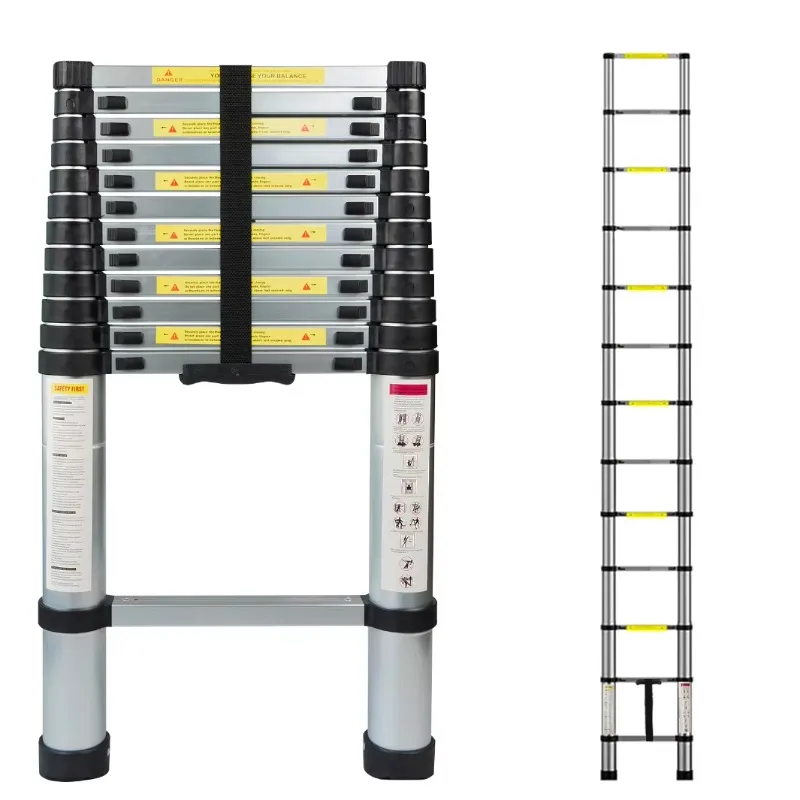 

Warehouse telescopic ladder Foldable stable aluminum ladder Extension telescopic ladder