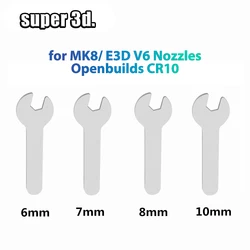 1Pc 6mm/7/8/10mm Opening Spanner Wrench Mini Adjustable Spanner for MK7/mk8 /V6/v5 Nozzles 3D Printer Tool  Spare Parts