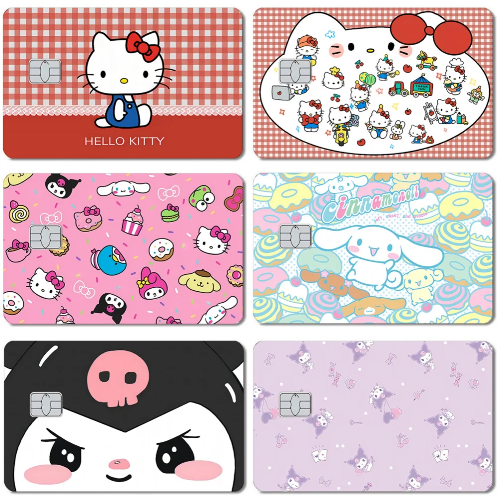 

Sanrio Hello Kitty My Melody Cinnamoroll Kuromi 2.5D HD ПВХ пленочная лента для кредитных карт дебетовая карта водонепроницаемые наклейки