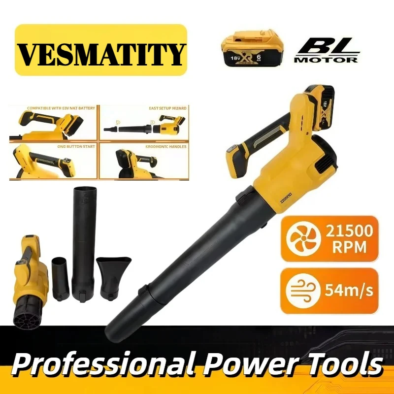 Air Blower 3 -Gears High Speed Powerful Cordless Electric Leaf Snow Duster Blowing Power Tool for Dewalt Battery