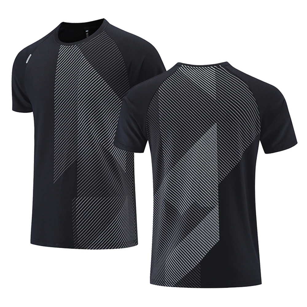 Quick Drying Men's Running T-shirt Fitness Sports T Shirt Gym Training Tees Breathable Jogging Casual Sportswear Unisex Tops New