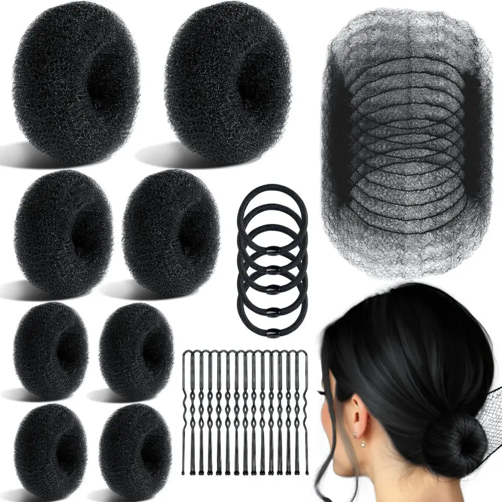 Fashion Hair Bun Maker Donut Ring Sponge Tool Set For Quick Easy Hairstyling Wedding Bridal Decorative Hair Accessories