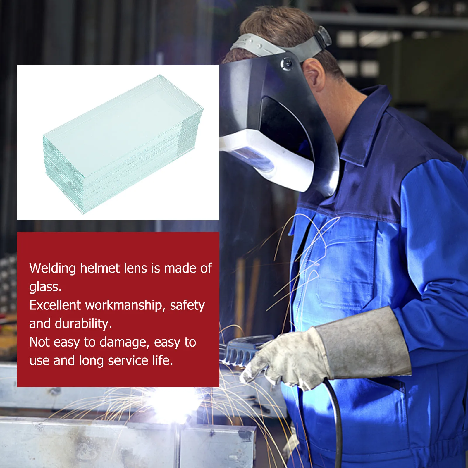 20Pcs Welding Lens Replacement Clear Transparent Protective Lens Glass Material Long Life Anti Scratch Inner Outer Use