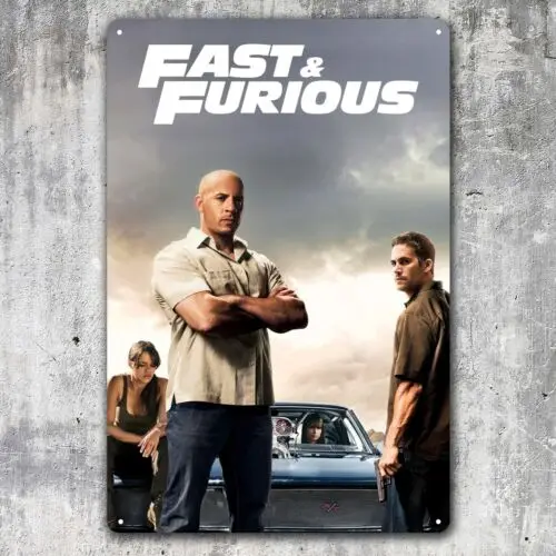 Fast & Furious Movie Metal Poster - Collectable Tin Sign 20x30cm  -aluminum