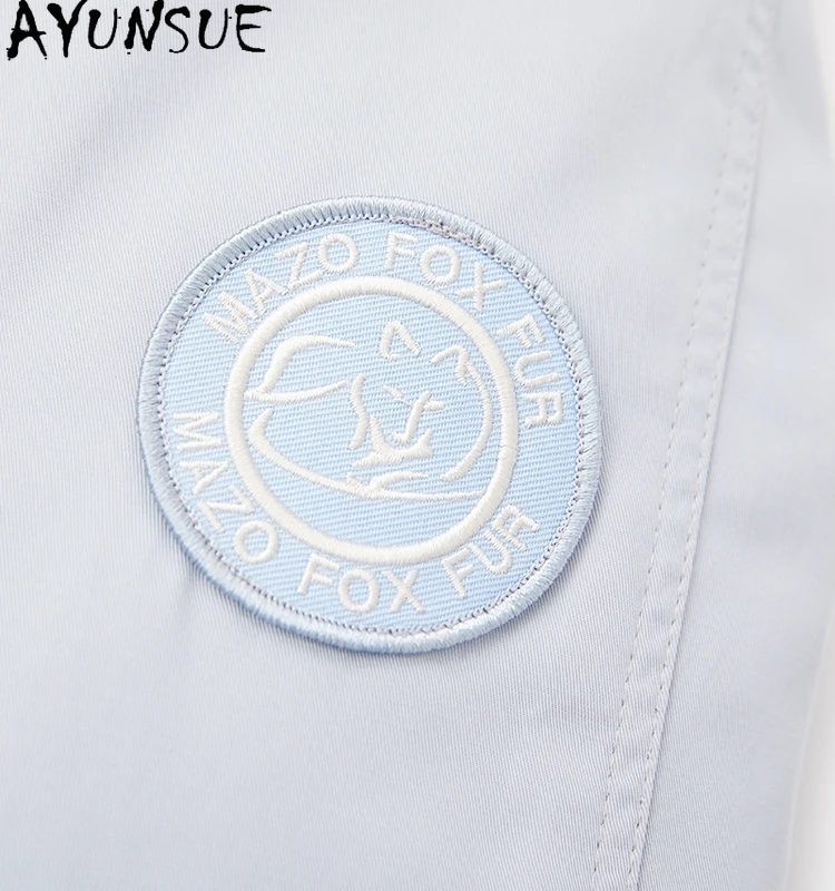 AYUNSUE Echter Fuchspelzmantel Damen Echtpelzparka Winter Damenkleidung Mittellanger Trenchcoat Waschbärpelzkragen Nguyто Жabaa