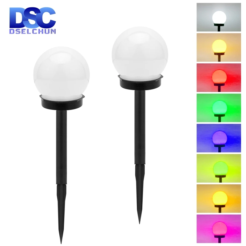 8pcs Led Lawn Lamp Round Ball Solar Pathway Lights Landscape Waterproof Outdoor Yard Buried Night Lights Garden Floor Lamp